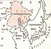 Karte: Die Annexion der Mandschurei durch Japan 1931/32
UdSSR
MVR MANDSCHUKO
CHINA Peking Korea (jap.) 1931/32 Gelbes Meer Japanisches Meer
JAPAN Tokio Stiller Ozean